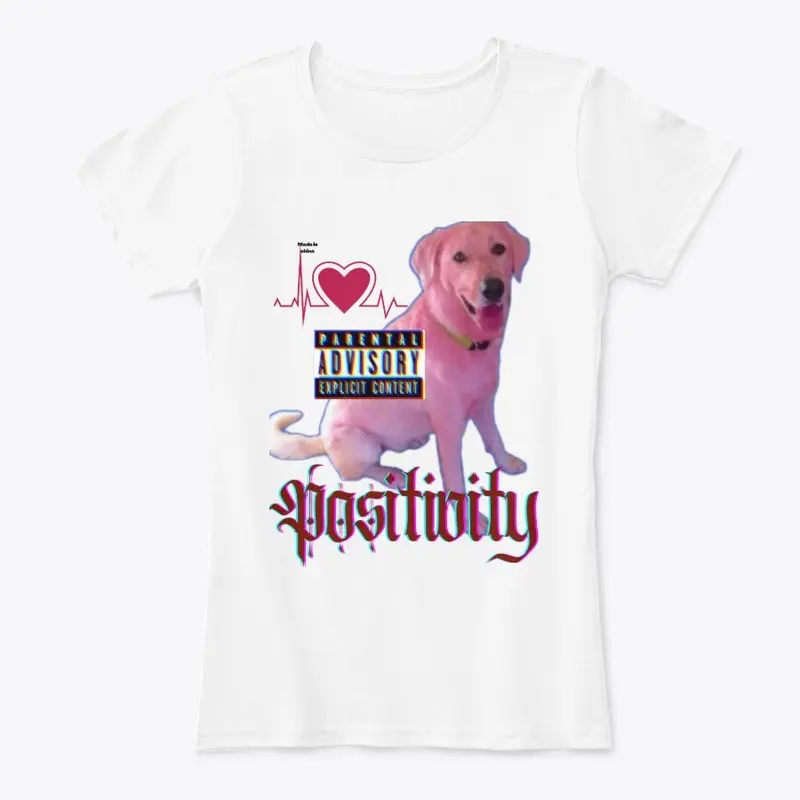 LOVE & POSITIVITY PINK DOG LOGO